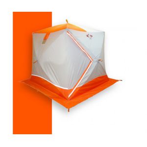 Зимняя палатка для рыбалки Пингвин Призма Премиум (2-сл) 215х215 В95Т1 бело-оранжевый
