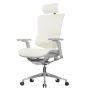 Кресло Falto Leather Premium SL, динамичный поясничный упор, натуральная кожа, каркас серый, белый