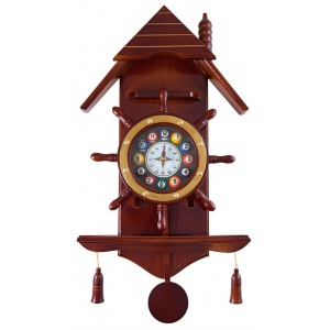 Часы для бильярдной Weekend "Избушка" 33 см х 66 см, деревянные